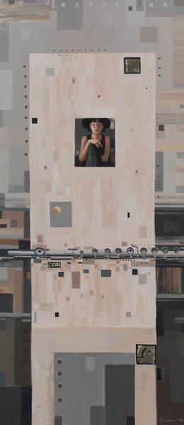 Es kā kartiņa un klusā daba. 2006, audekls, eļļa, 160x70 cm